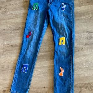 Stella McCartney Music Notes Patch Denim Jean Teen